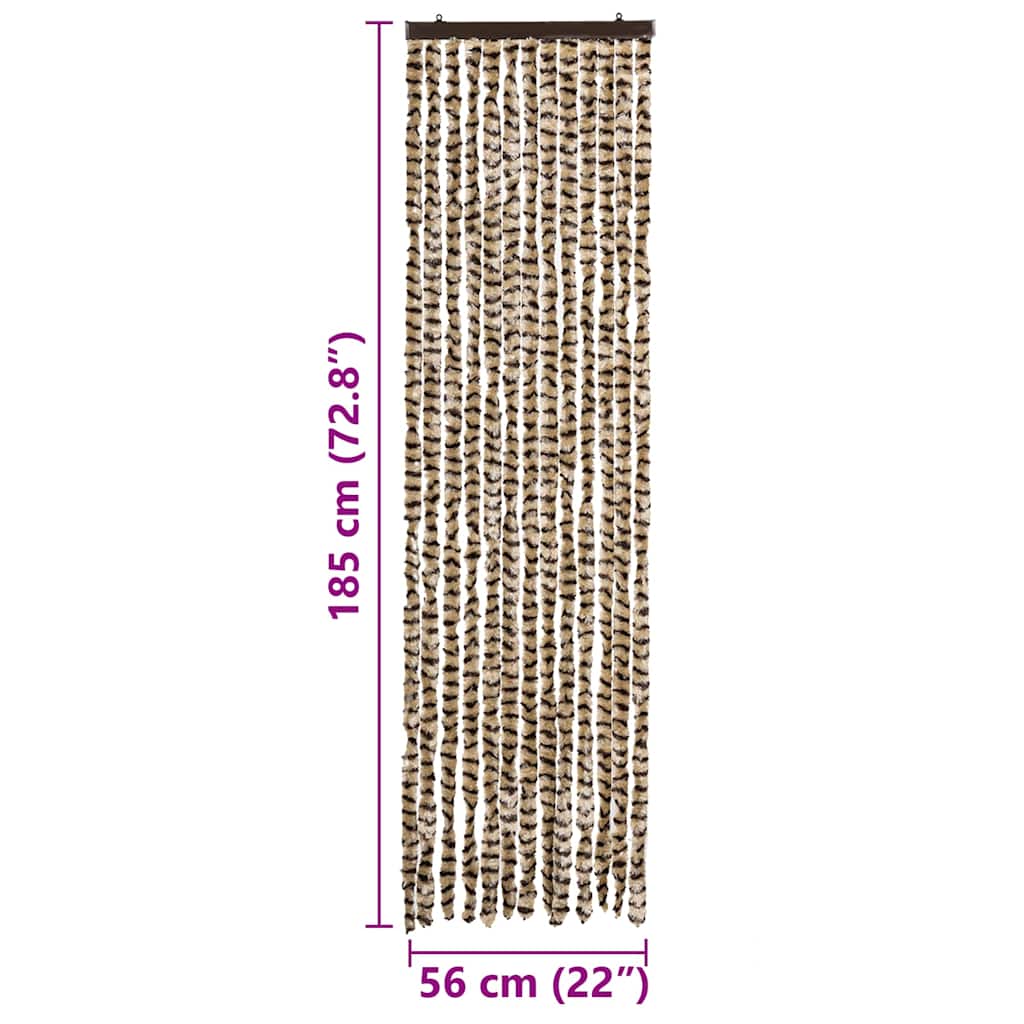 insektgardin 56x185 cm chenille beige og brun
