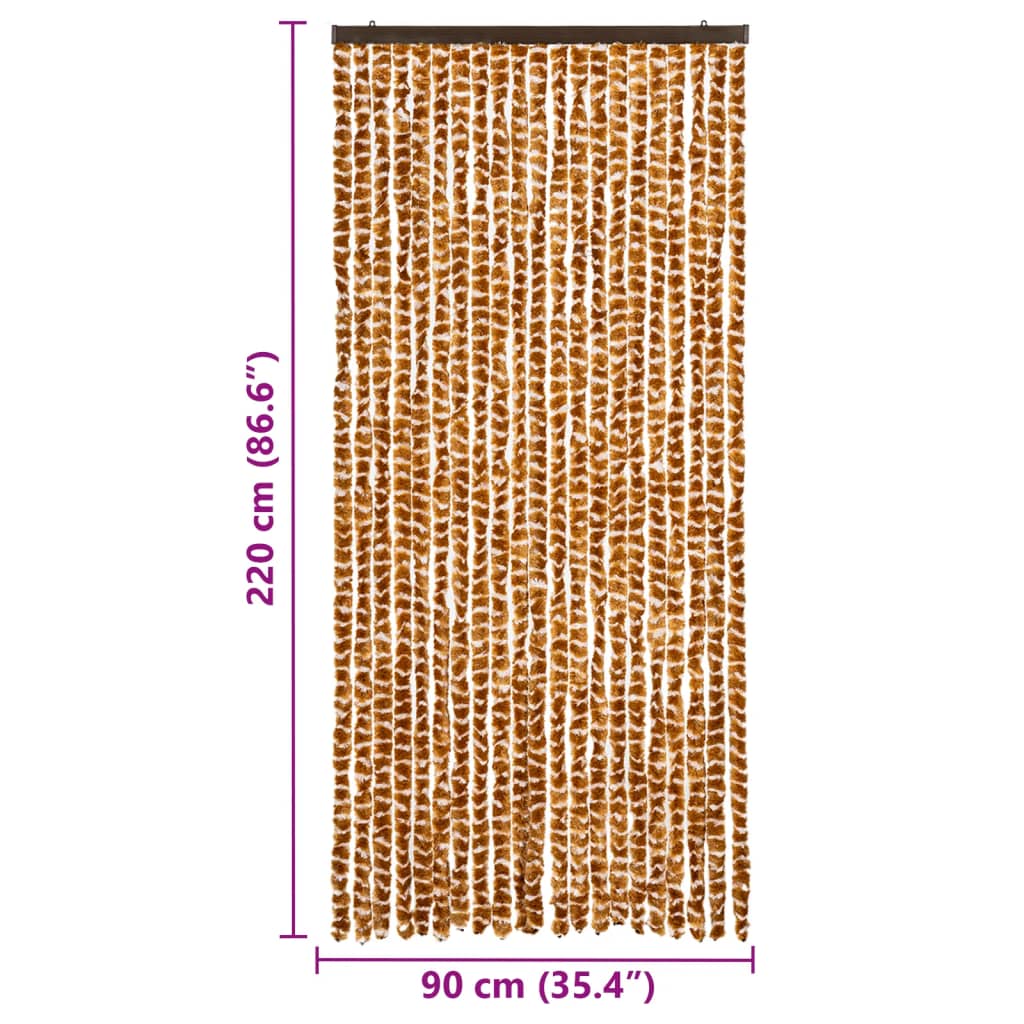 insektgardin 90x220 cm chenille okker og hvid