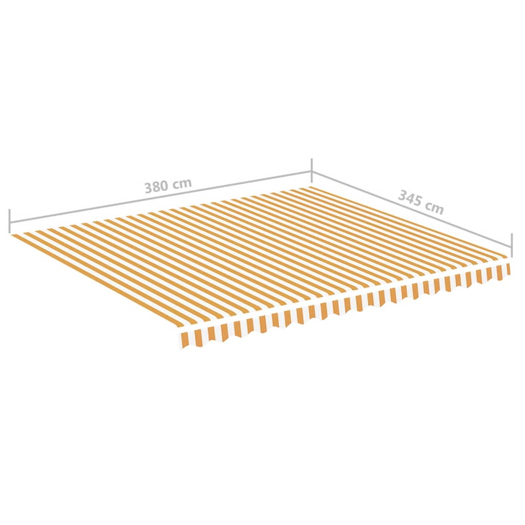 udskiftningsdug til markise 400x350 cm polyester gul og hvid