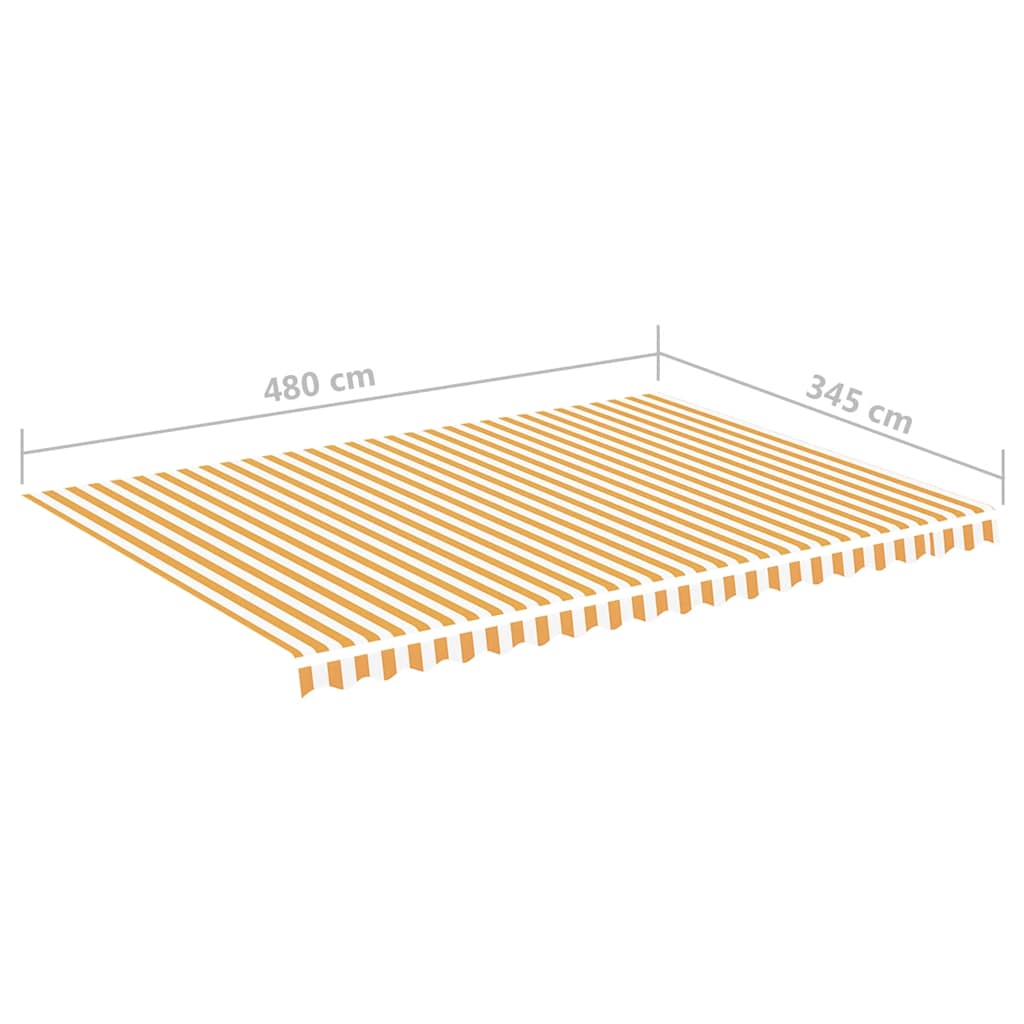 udskiftningsdug til markise 500x350 cm polyester gul og hvid