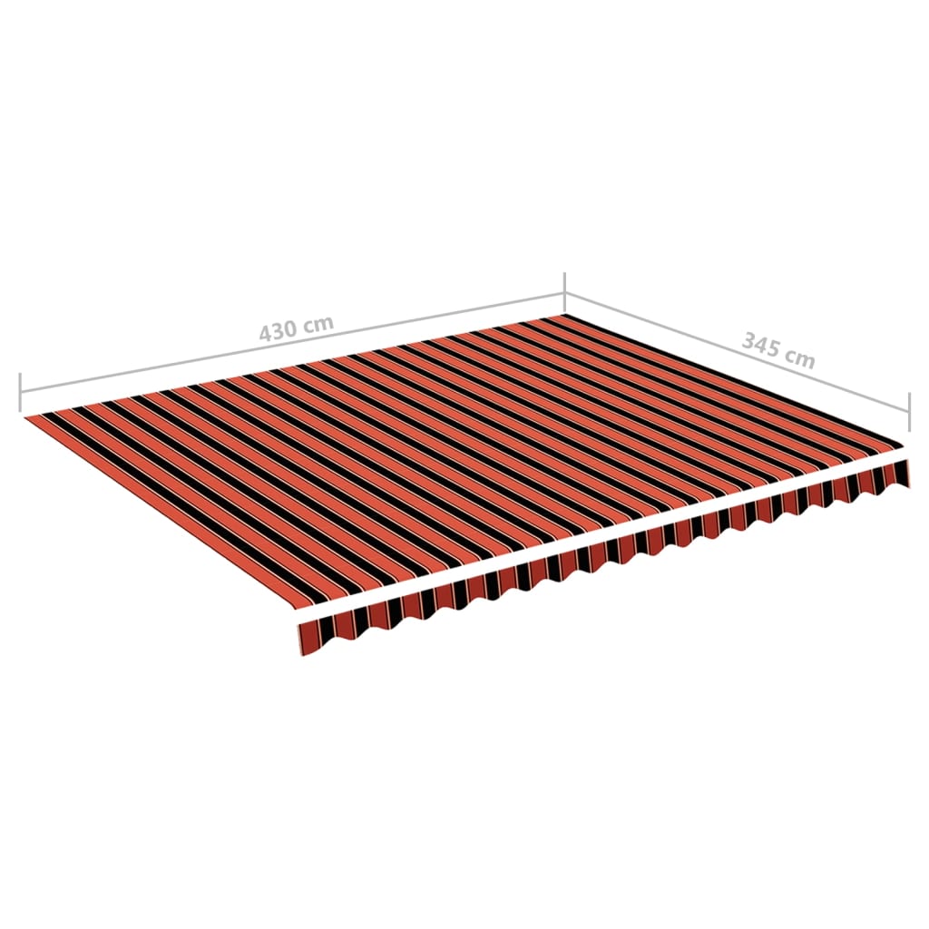 udskiftningsdug til markise 450x350 cm polyester orange og brun