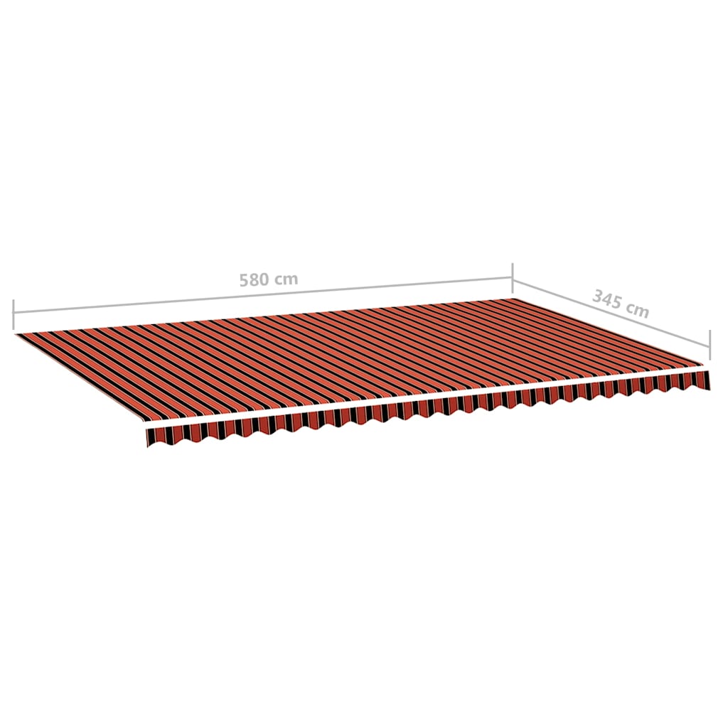 udskiftningsdug til markise 600x350 cm polyester orange og brun