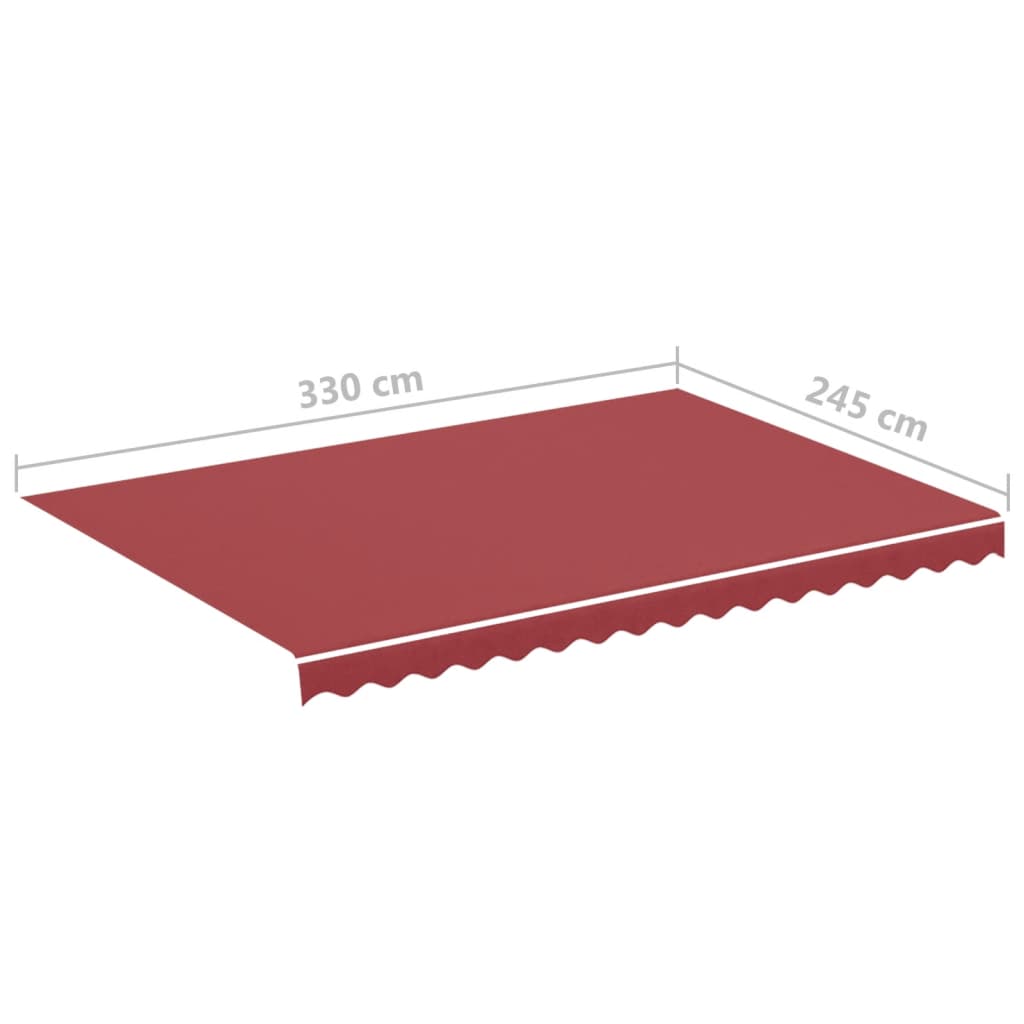udskiftningsdug til markise 350x250 cm polyester bordeauxfarvet