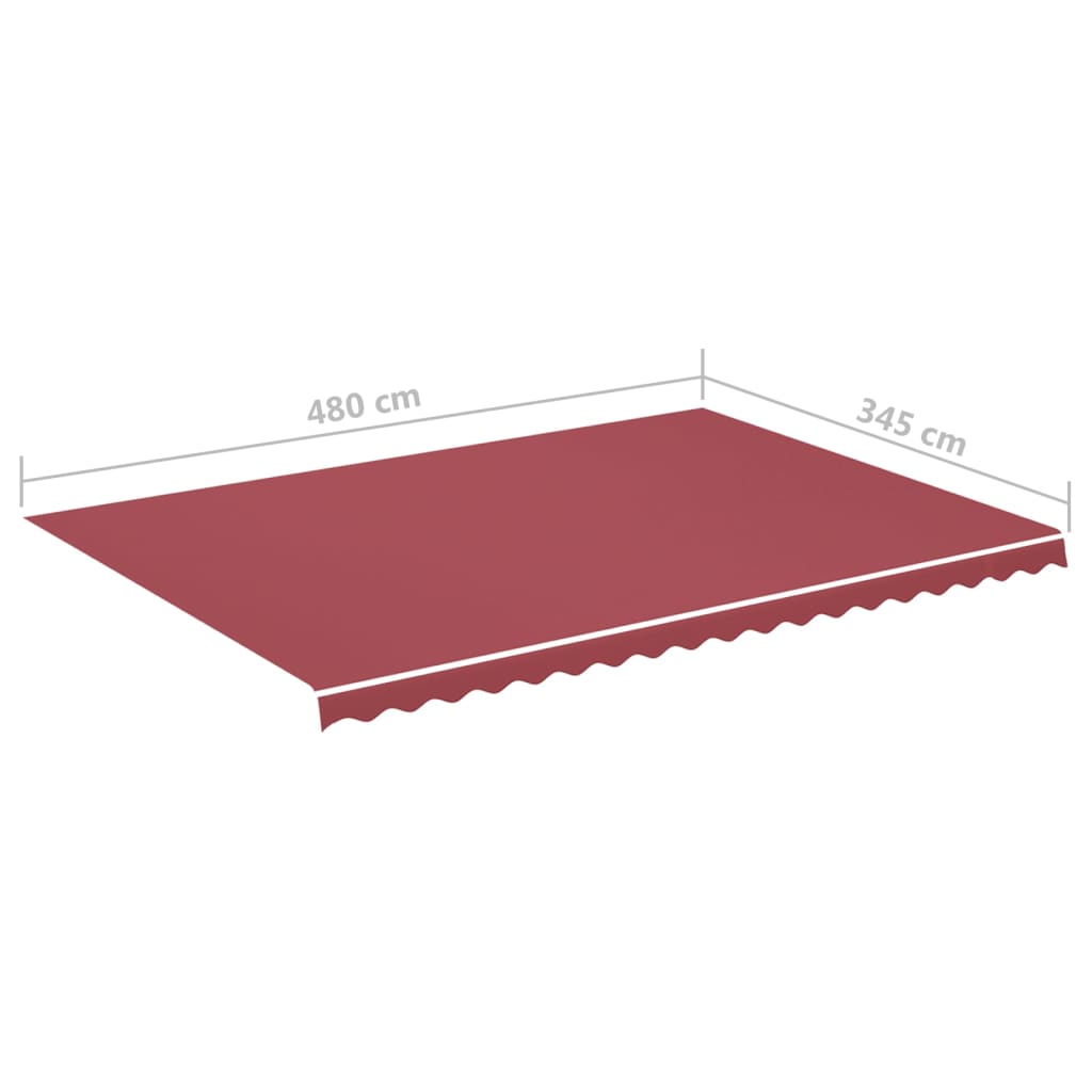 udskiftningsdug til markise 500x350 cm polyester bordeauxfarvet