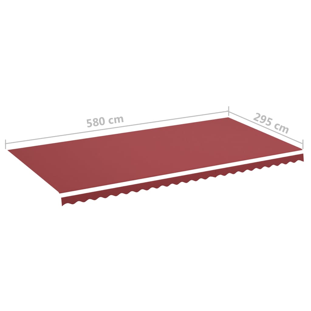udskiftningsdug til markise 600x300 cm polyester bordeauxfarvet