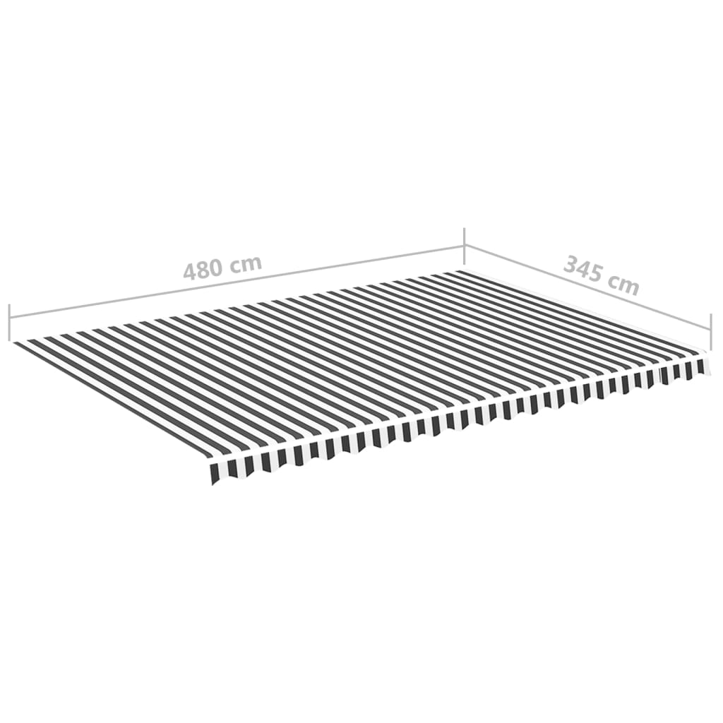 udskiftningsdug til markise 500x350 cm polyester antracitgrå og hvid