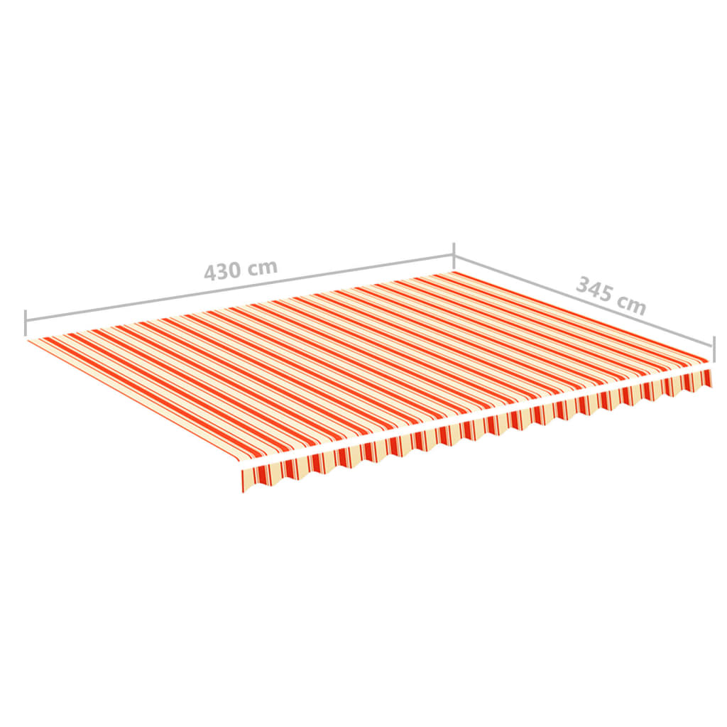 udskiftningsdug til markise 4,5x3,5 m polyester gul og orange