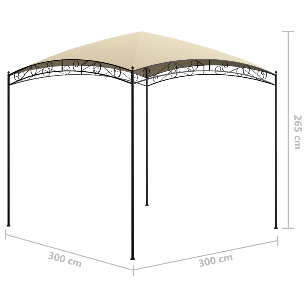 pavillon 3x3x2,65 m 180 g/m² cremefarvet
