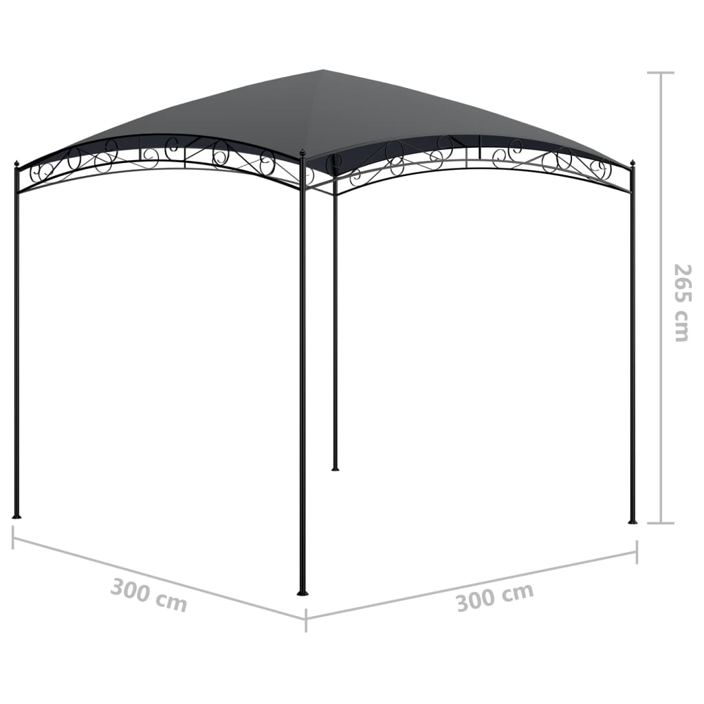 pavillon 3x3x2,65 m 180 g/m² antracitgrå