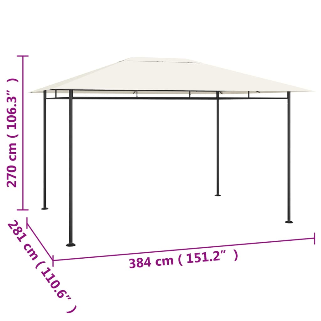 pavillon 384x281x270 cm 180 g/m² cremefarvet