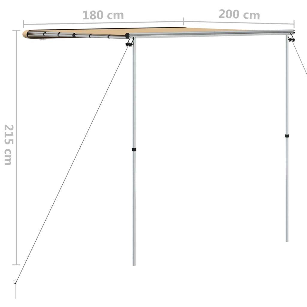 solsejl til campingvogn 1,8x2x2,15 m beige