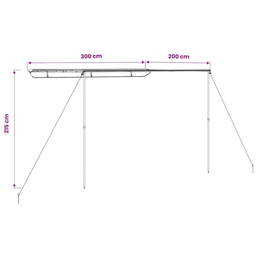 solsejl til campingvogn 3x2x2,15 m beige