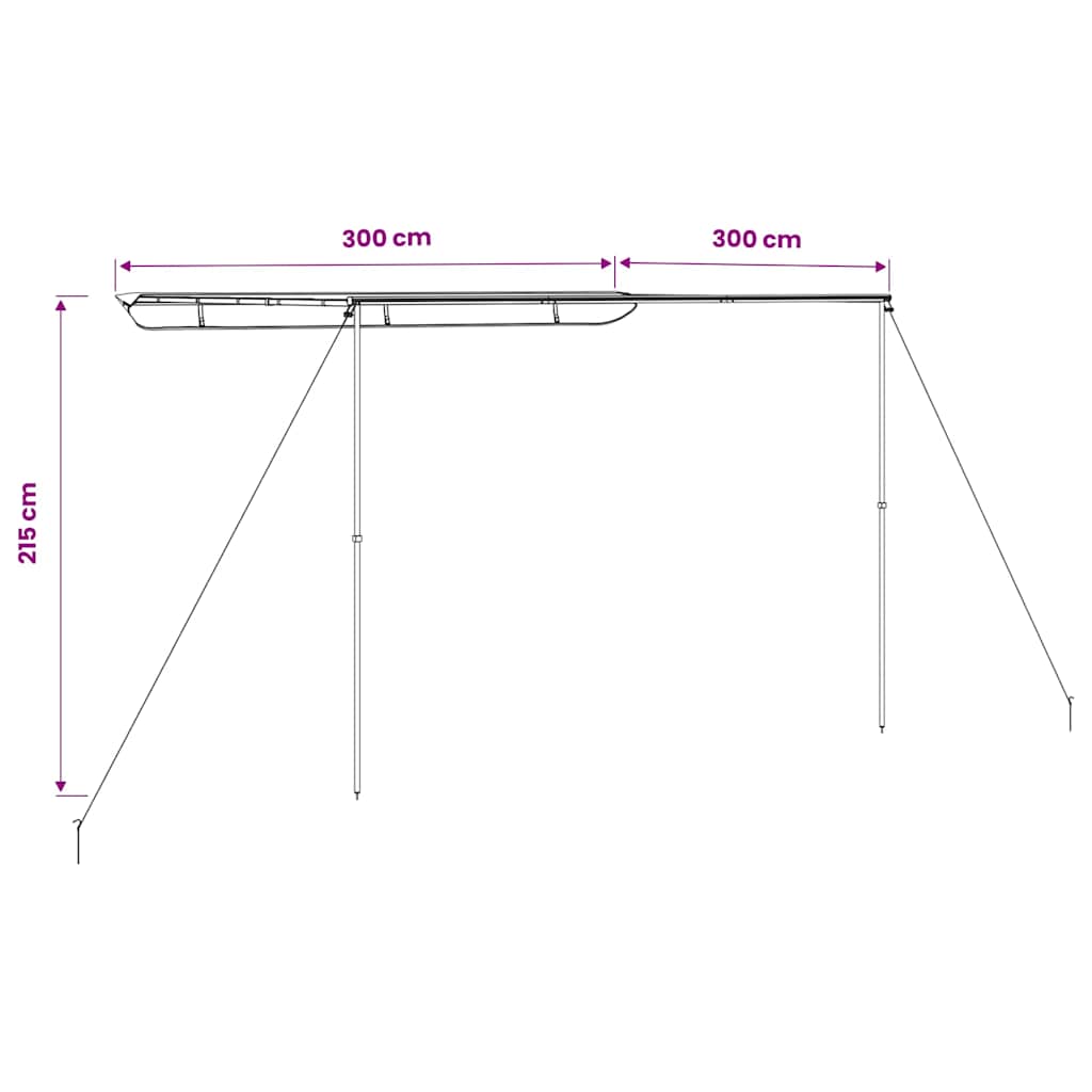 solsejl til campingvogn 3x3x2,15 m beige