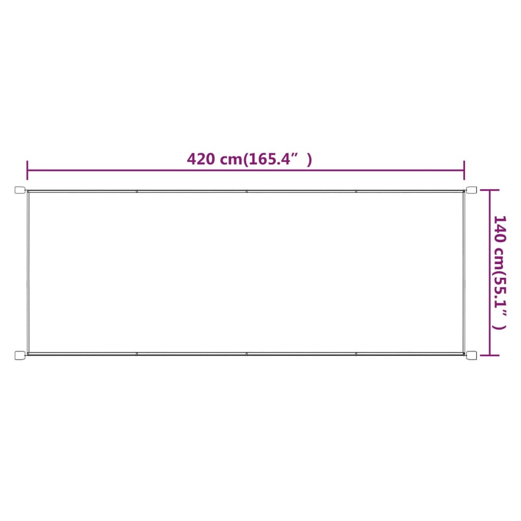 lodret markise 140x420 cm oxfordstof terrakottafarvet