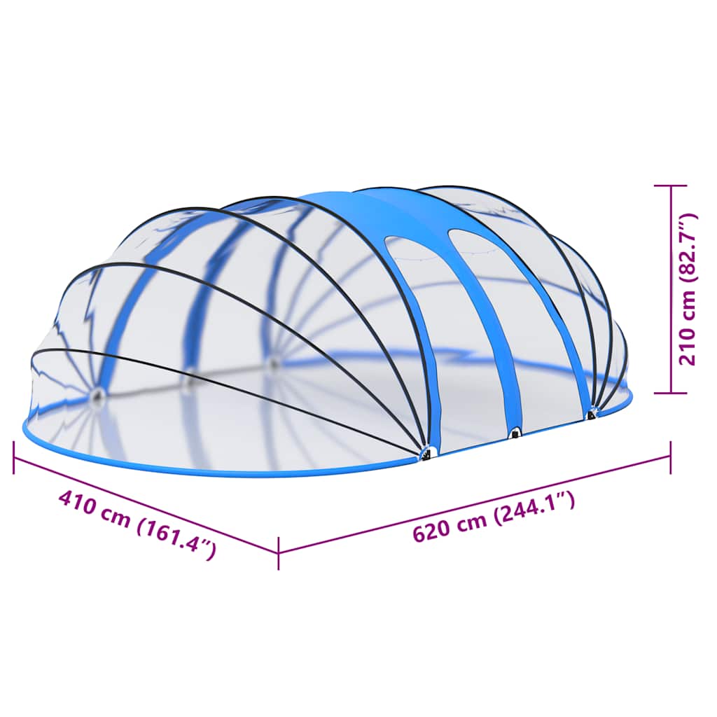 poolkuppel 620x410x210 cm oval