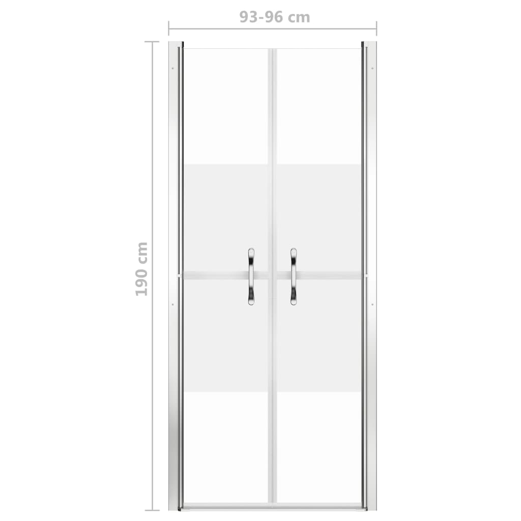 brusedør 96x190 cm delvist matteret sikkerhedsglas