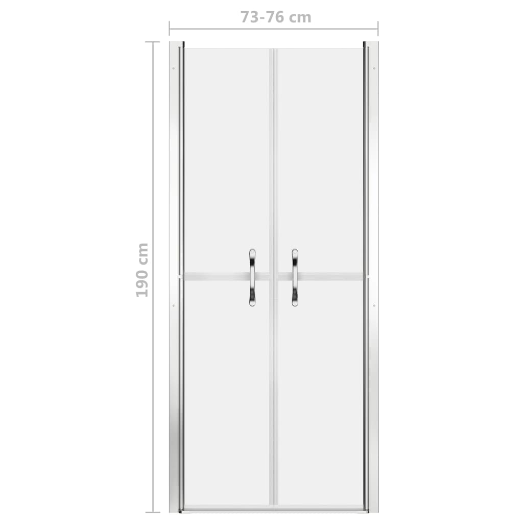 brusedør 76x190 cm matteret sikkerhedsglas