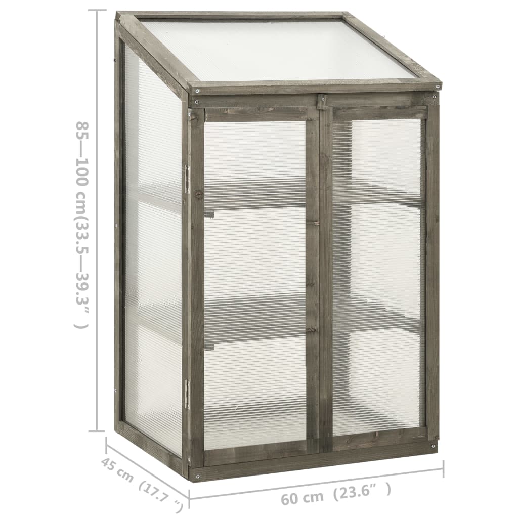 drivhus 60x45x100 cm fyrretræ