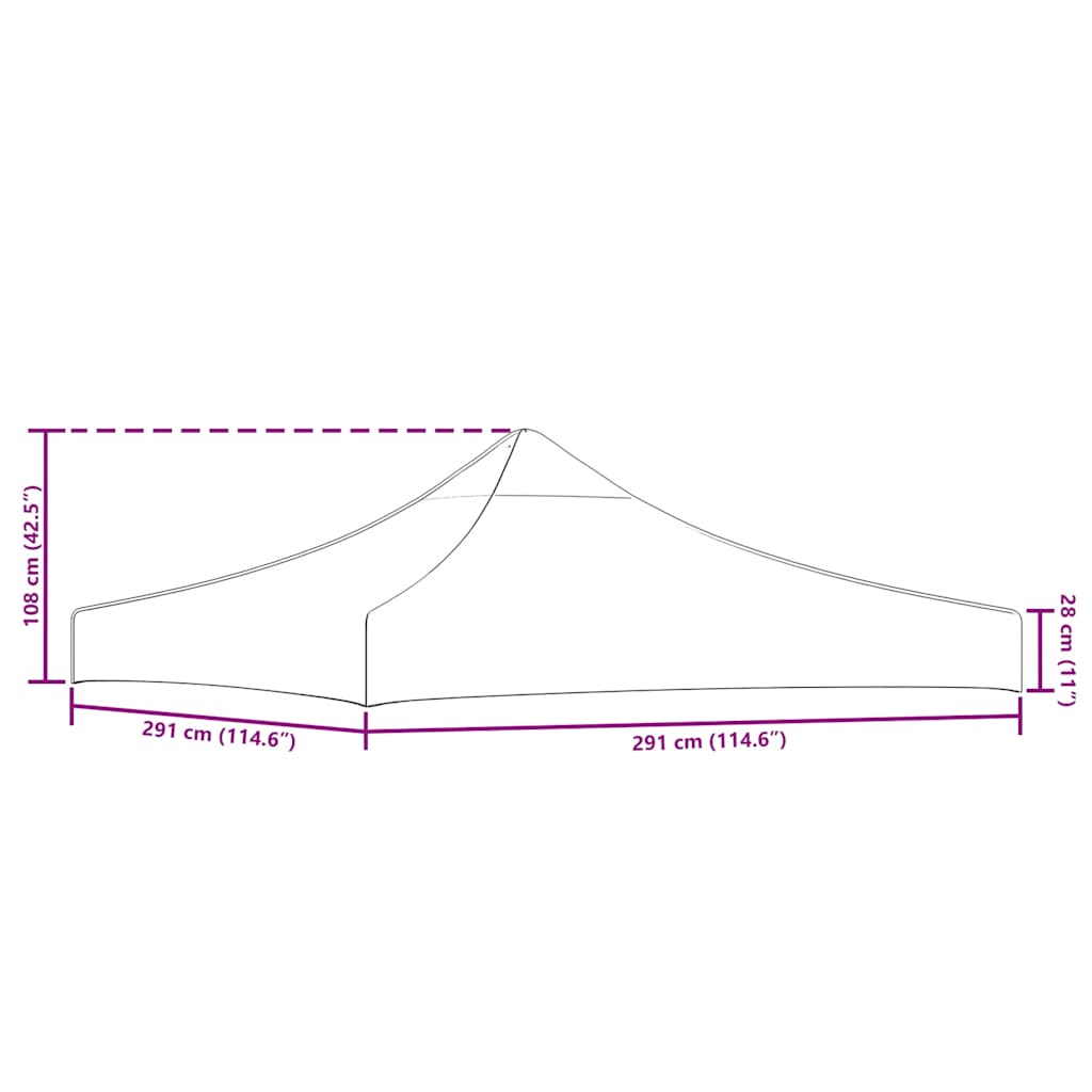 tag til festtelt 3x3 m 270 g/m² gul