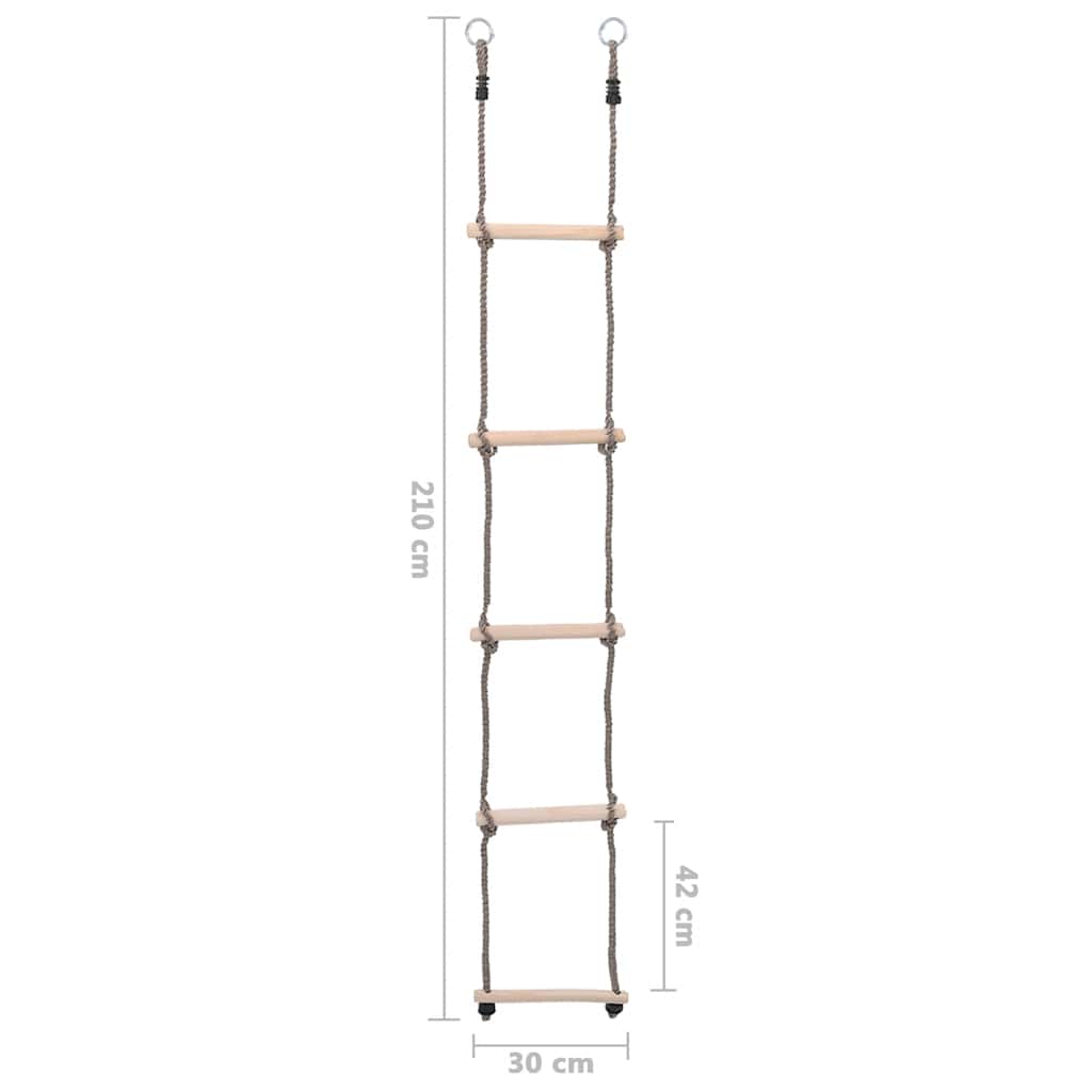stige med 5 trin 210 cm massivt fyrretræ