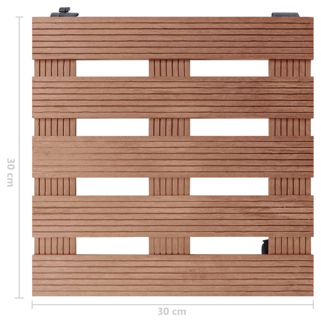 plantevogne 2 stk. 30x30x7,5 WPC brun