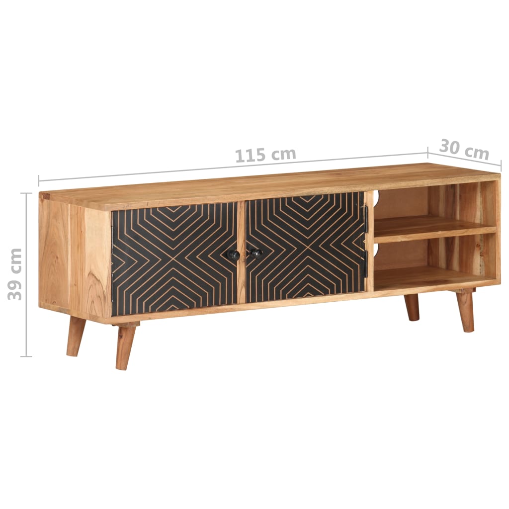 tv-skab 115x30x39 cm massivt akacietræ