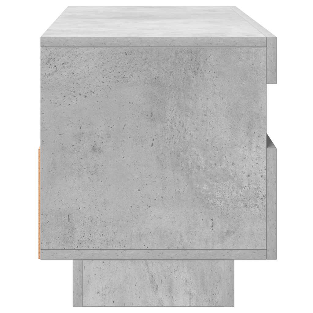 tv-bord med LED-lys 100x35x40 cm betongrå