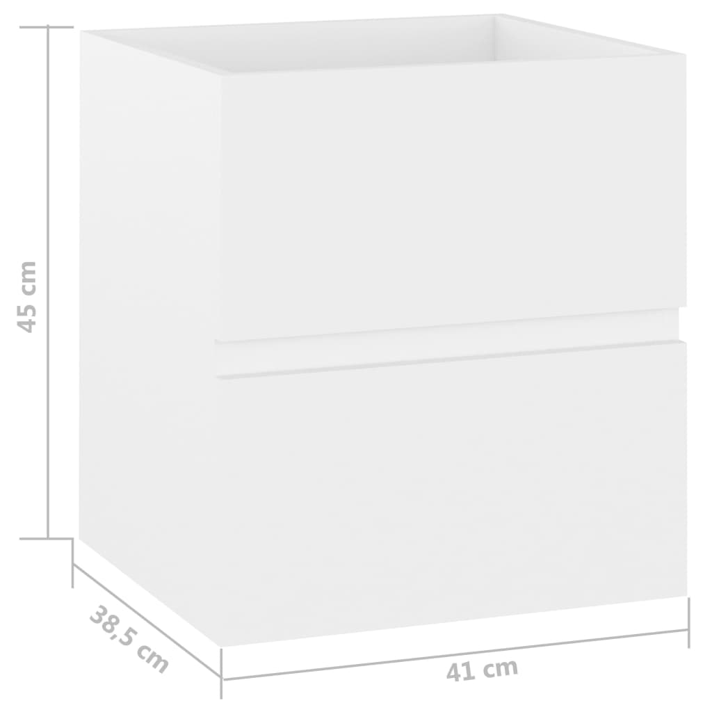 skab til håndvask 41x38,5x45 cm konstrueret træ hvid