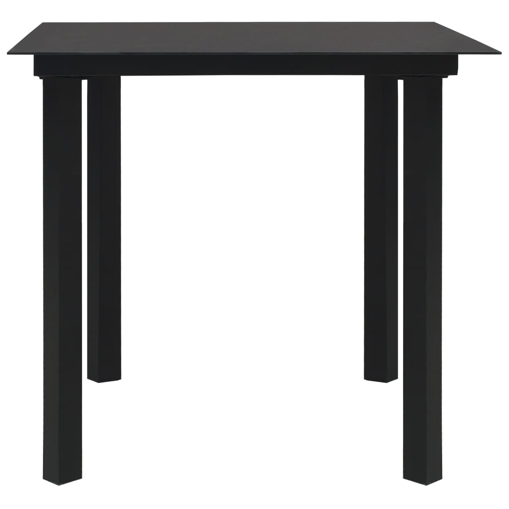 udendørs spisebordssæt 3 dele polyrattan og glas
