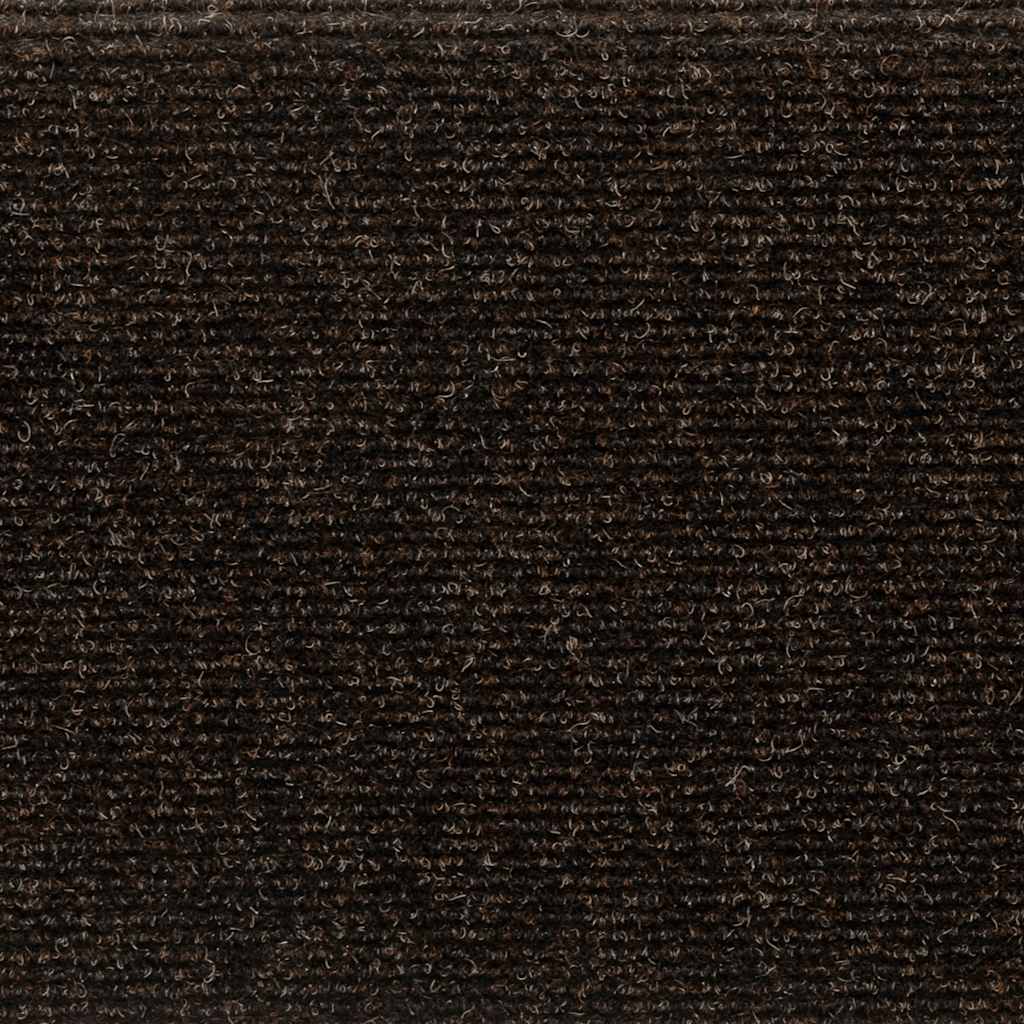 trappemåtter selvklæbende 15 stk. 65x21x4 cm mørkebrune rektangulære kant