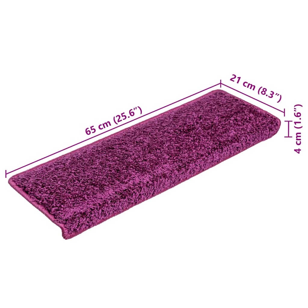 trappemåtter 10 stk. 65x21x4 cm violet rektangulær kant