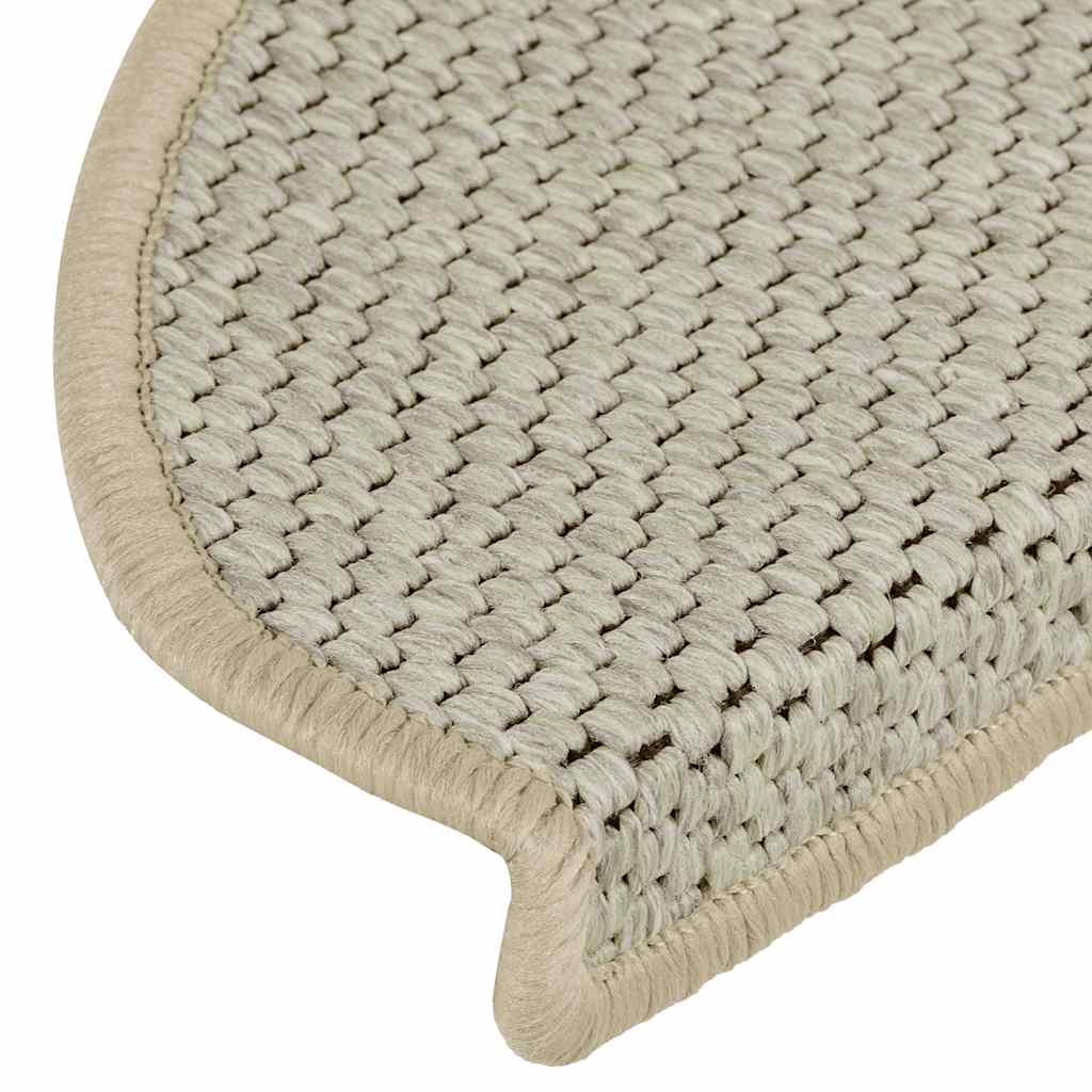 selvklæbende trappemåtte 15 stk. 65x21x4 cm sisal-look lysegrøn
