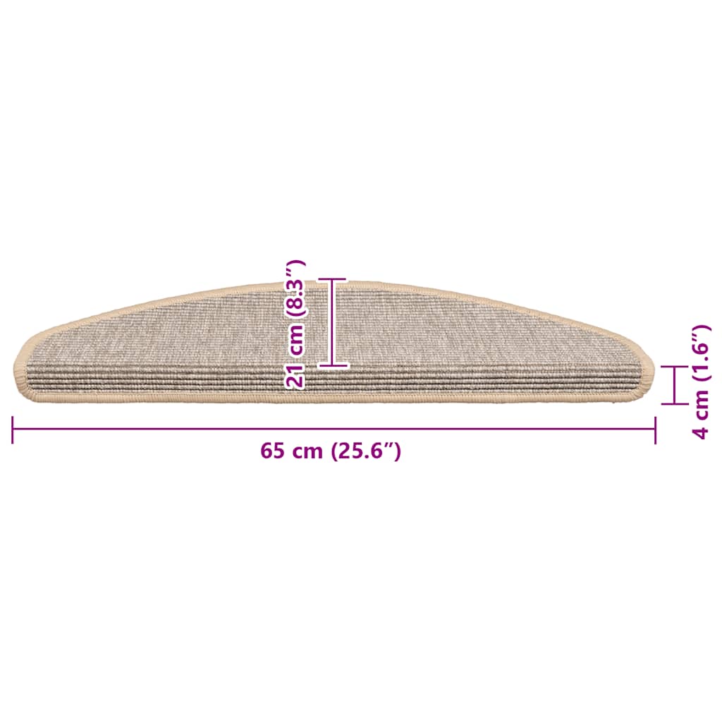 trappemåtter 15 stk. 65x21x4 cm sølv halvrund store