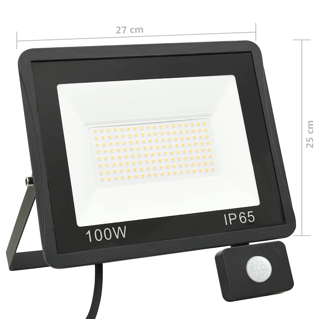 LED-projektør med sensor 100 W kold hvid