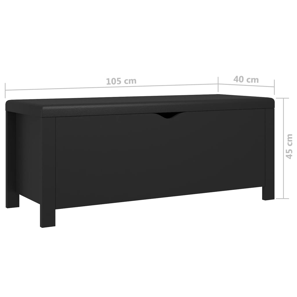 opbevaringskasse med hynde 105x40x45 cm konstrueret træ sort