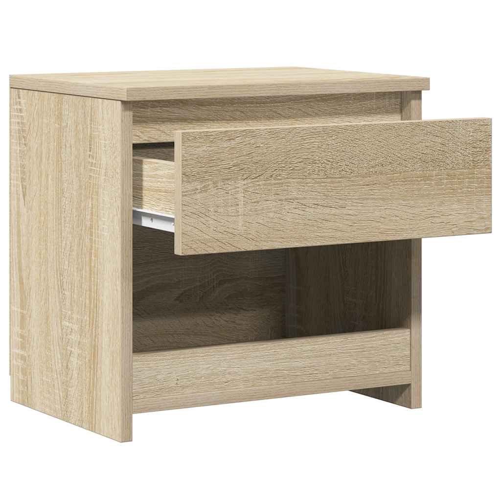 sengeborde 2 stk. 40x30x39 cm konstrueret træ sonoma-eg