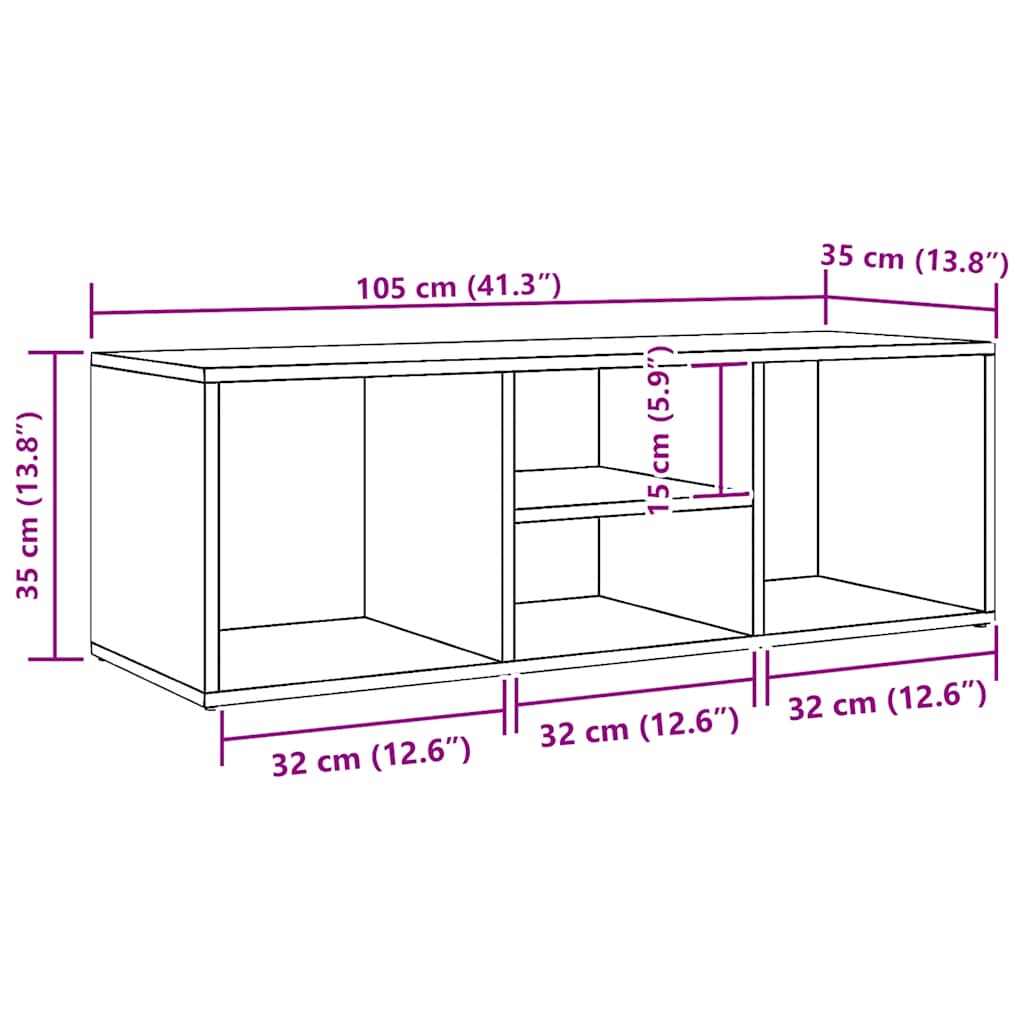 skoreol 102x35x35 cm konstrueret træ sonoma-eg