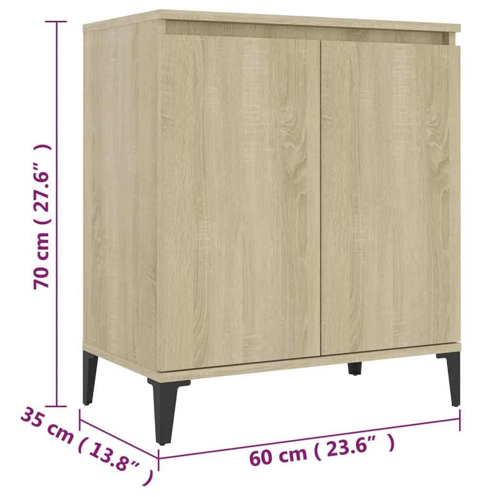 skænk 60x35x70 cm konstrueret træ sonoma-eg