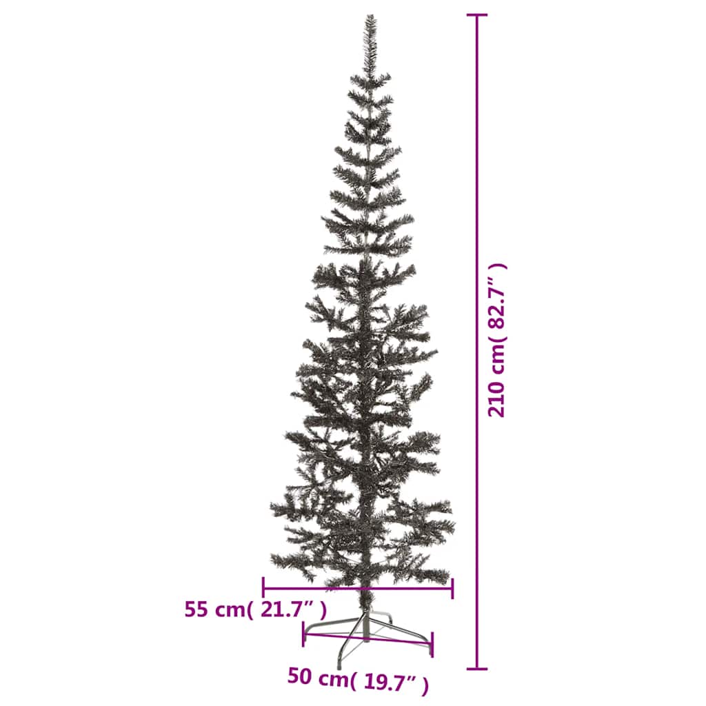 smalt juletræ 210 cm sort