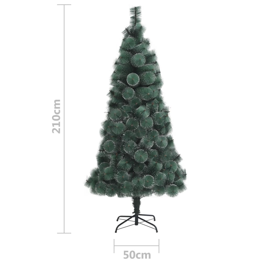 kunstigt juletræ med fod 210 cm PET grøn