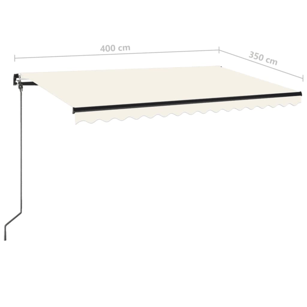 markise 400x350 cm manuel betjening cremefarvet
