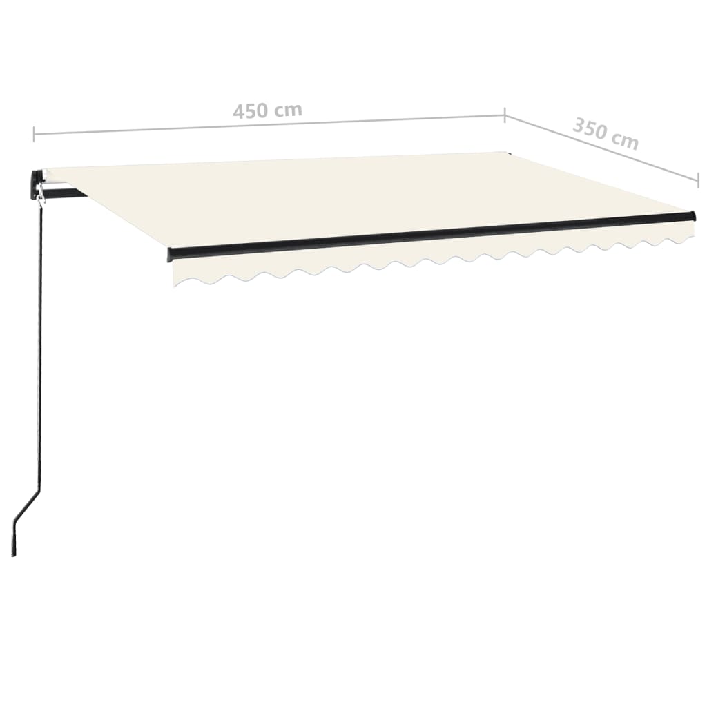 markise 450x350 cm manuel betjening cremefarvet