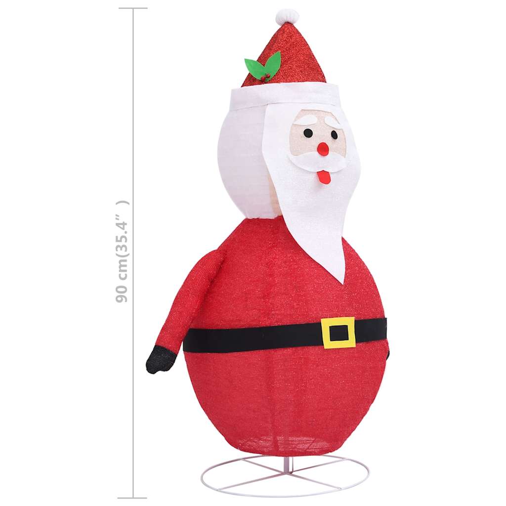 dekorativ julemandsfigur m. LED-lys 90 cm luksuriøst stof