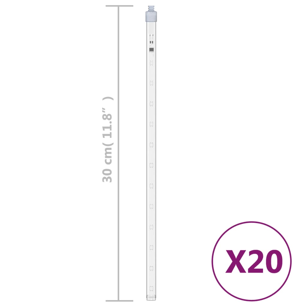 meteorlys 8 stk. 30 cm 192 LED'er indendørs/udendørs kold hvid