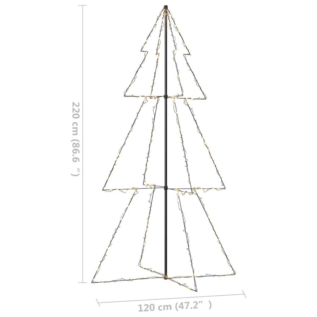 lysende juletræ 120x220 cm 300 LED'er indendørs/udendørs