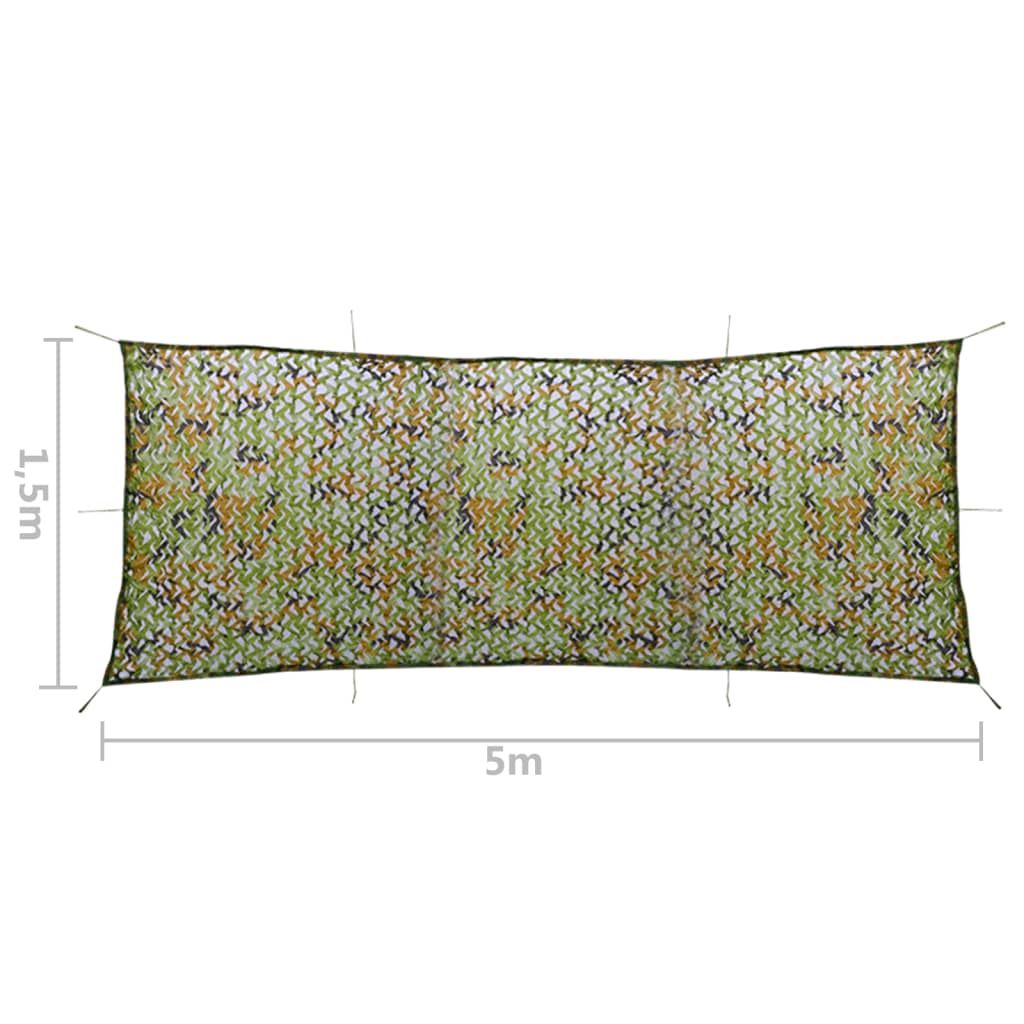 camouflagenet med opbevaringstaske 1,5x5 m grøn