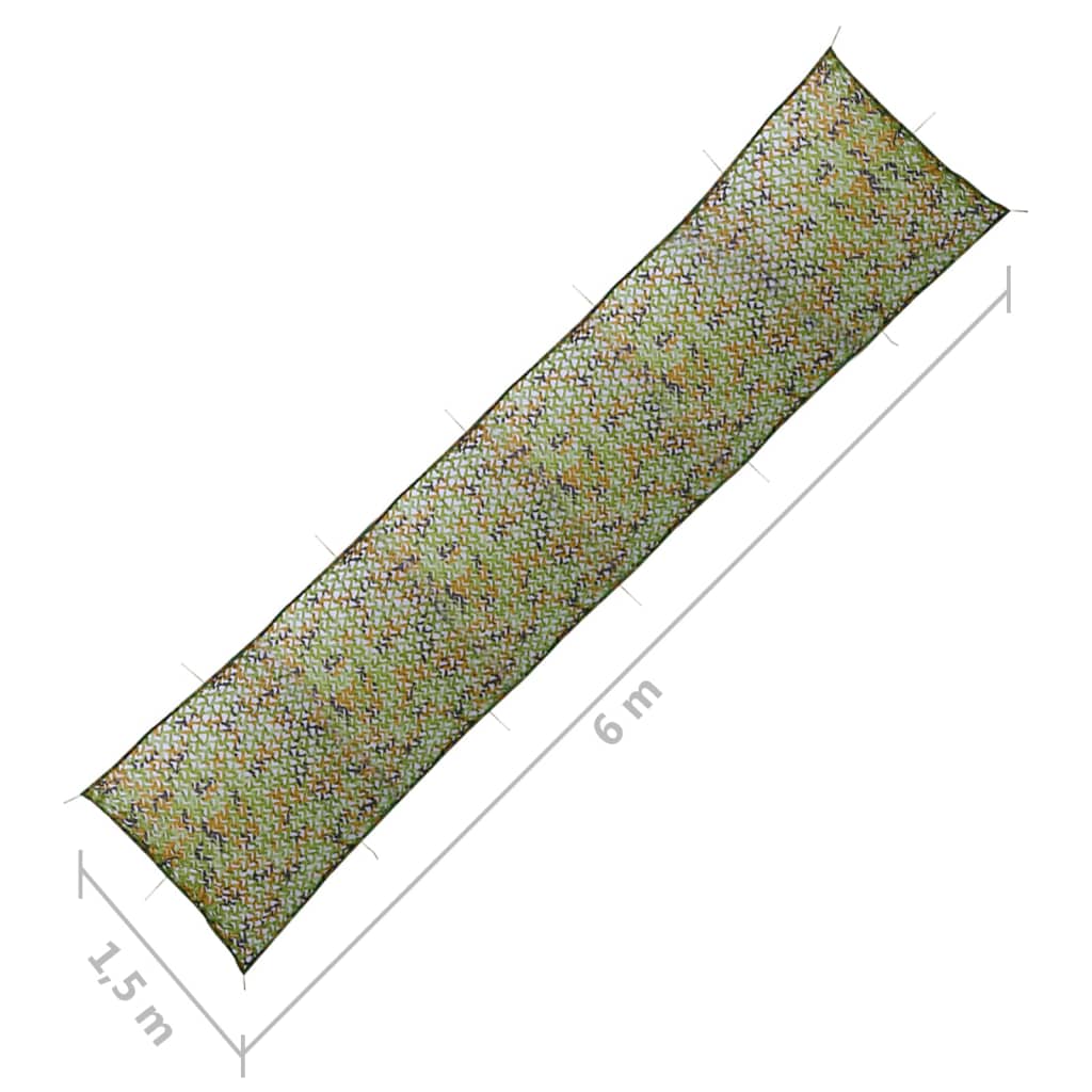 camouflagenet med opbevaringstaske 1,5x6 m grøn