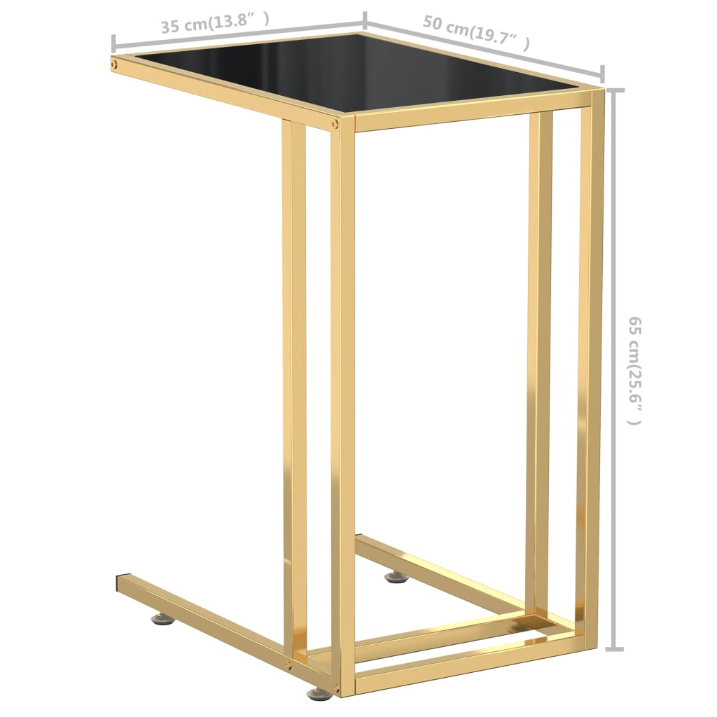 sidebord 50x35x65 cm hærdet glas sort