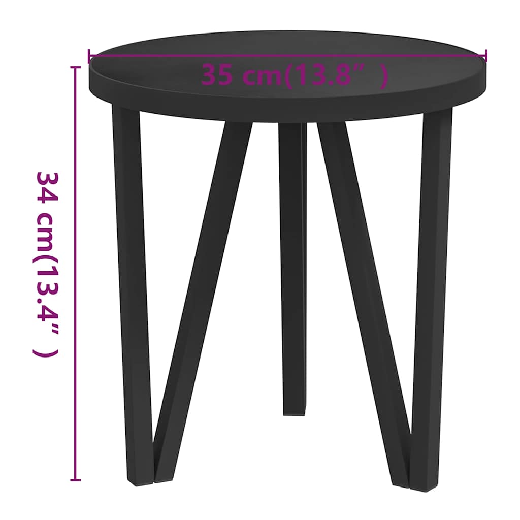 sidebord Ø35 cm MDF sort