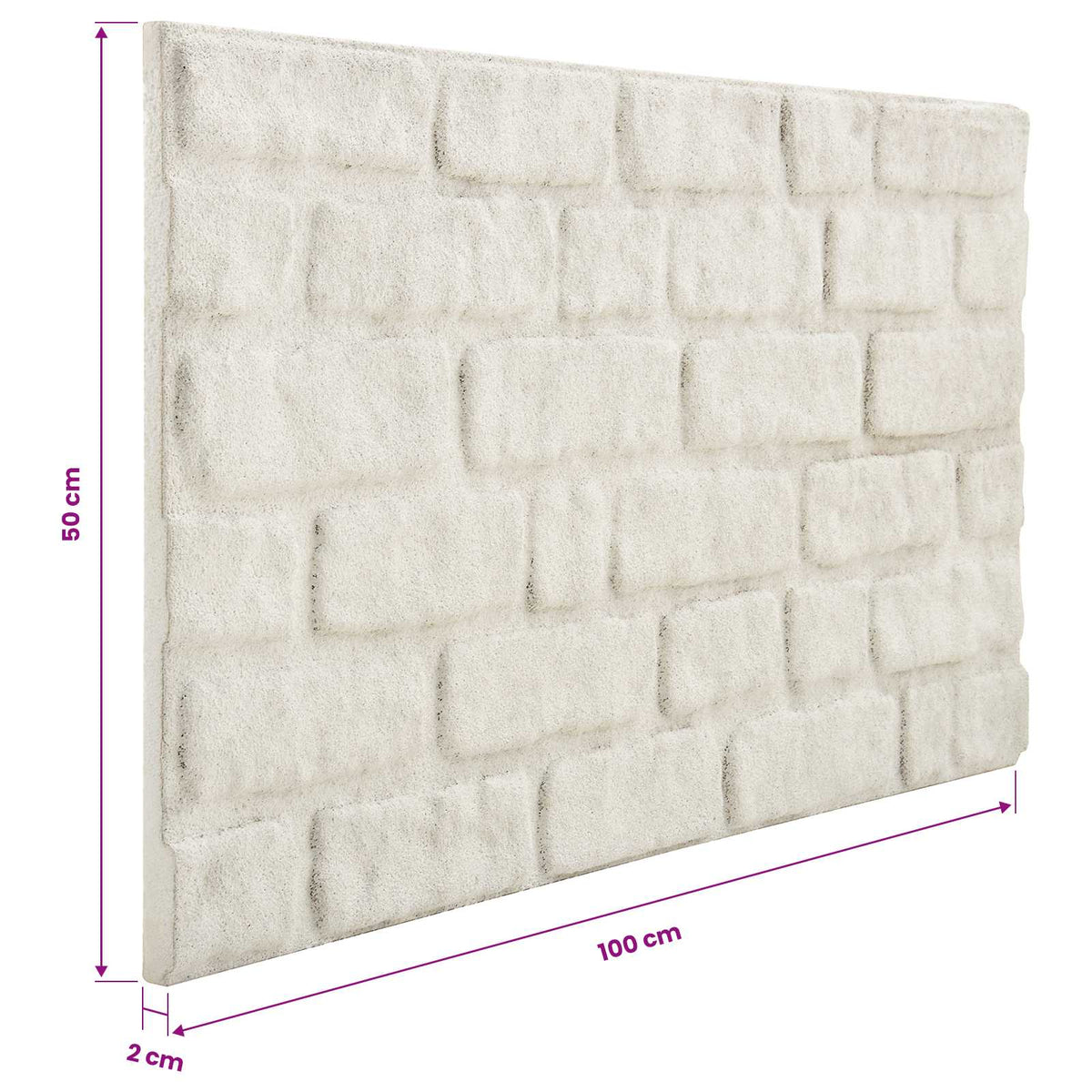 Vægpaneler 10 stk. 100 x 50 cm Hvid EPS Skum